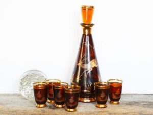 Vintage Amber Glass Decanter