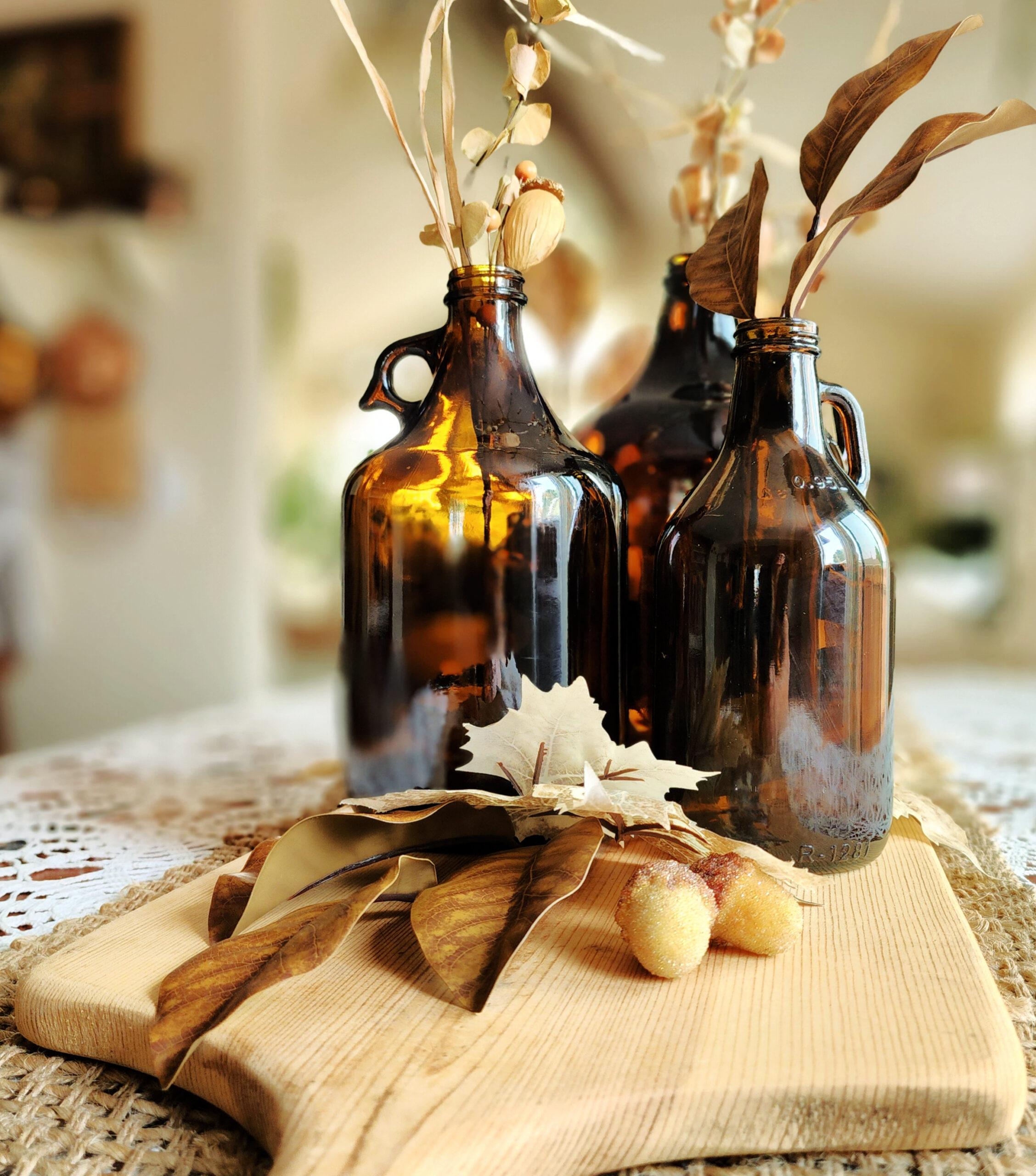 Vintage Glass ⁣Bottles Green